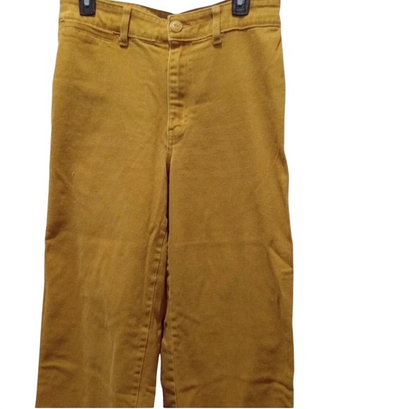 Universal Thread Mustard Yellow Wide Leg High Rise Cropped Pants Womens 12/31 - Picture 3 of 12